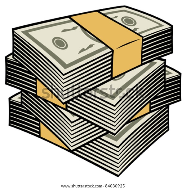 Big Stack Money Stock Vector (Royalty Free) 84030925