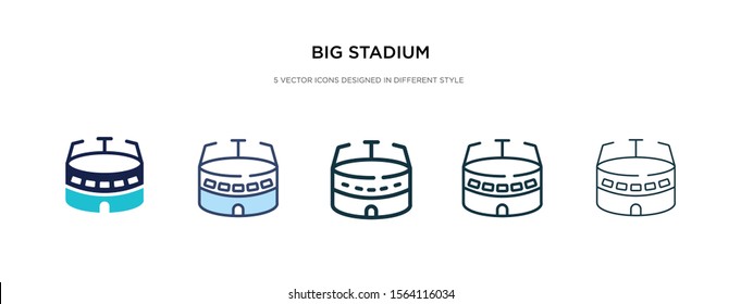 big stadium icon in different style vector illustration. two colored and black big stadium vector icons designed in filled, outline, line and stroke style can be used for web, mobile, ui
