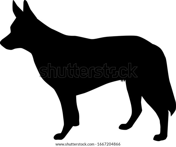 Big Standing Dog Side Silhouette Vector Stock Vector (Royalty Free ...