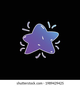Big Star Doodle blauer Farbverlauf-Vektorsymbol