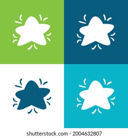 Gran Star Doodle Flat cuatro colores mínimo conjunto de iconos