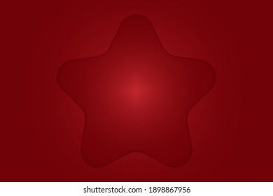 Big star frame icon on red background. Vector illustration 