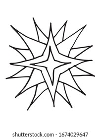 Ilustración vectorial de contorno de estrella grande. Página colorear. Navidad, Pascua, diseño de tarjetas de felicitación