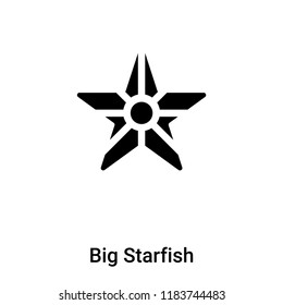 Big Starfish icon vector isolated on white background, logo concept of Big Starfish sign on transparent background, filled black symbol
