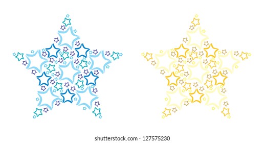 Big stars made of small stars in vector format.