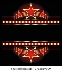 Grandes estrellas sobre el lugar Vector Diseño para su texto