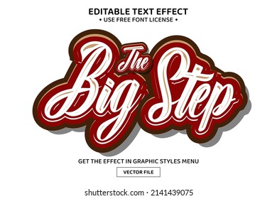 The big step 3D editable text effect template
