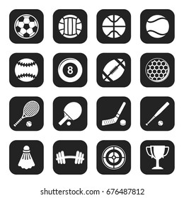 Big stock of sports icon on white background.