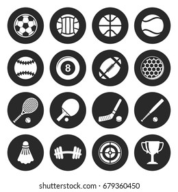 Big stock of sports icon on white background.
