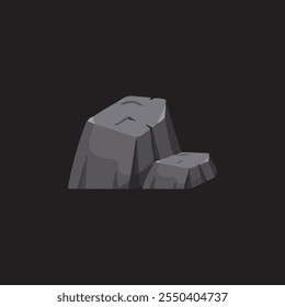 Big stone flat vector design 02.