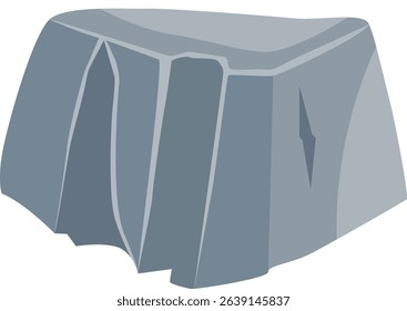 Big Stone Mountain with Cartoon Design. Vector Illustration Isolated on White background