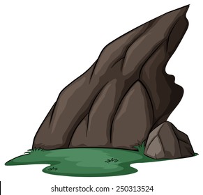 A big stone on a white background
