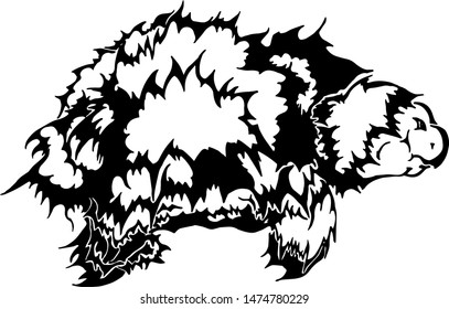 Big stone turtle in vector drawing