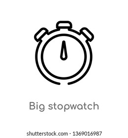 big stopwatch vector line icon. Simple element illustration. big stopwatch outline icon from gym and fitness concept. Can be used for web and mobile