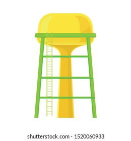 Big Storage Reservoir For Water Flat Vector Illustration