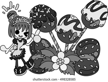 Big strawberry chocolate and a smiling girl