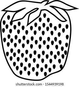 Big strawberry in flat style