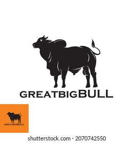 big and strong brahman bull logo, silhouette of bad bull vector illustrations