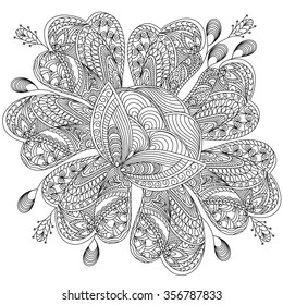 Big styled flower in white and black colors 