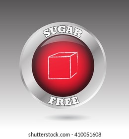 Big sugar free button  symbol vector eps10 illustration 