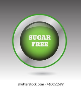 Big sugar free green button  symbol vector eps10 illustration 