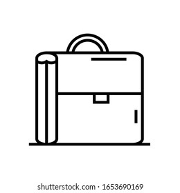 Big suitcase line icon, concept sign, outline vector illustration, linear symbol.