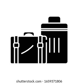 Big suitcases black icon, concept illustration, vector flat symbol, glyph sign.