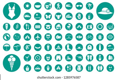 big summer holidays - icon set