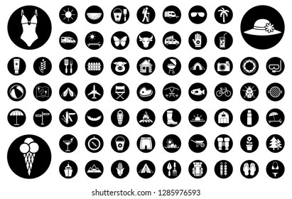 big summer holidays - icon set