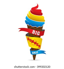 big summer ice cream sale banner design vector