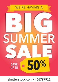 Big Summer Sale Up To 50% Off Poster