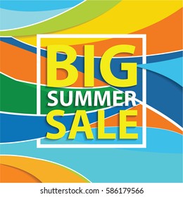 Big summer sale background. Vector background for banner, poster, flyer, card, postcard, cover, brochure.