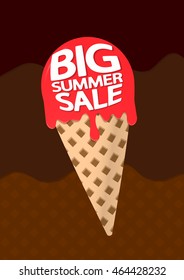 Big Summer Sale, ice cream, summer special, abstract background, brochure design, size A4, vector illustration