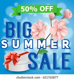 Big Summer Sale Lettering With Gift