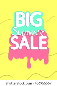 Big Summer Sale, melted cream, brochure design, size A4, vector illustration
