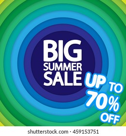 Big Summer Sale, special offer, abstract background, design template, vector illustration