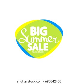 Big Summer Sale, speech bubble banner, element design template, app icon, vector illustration