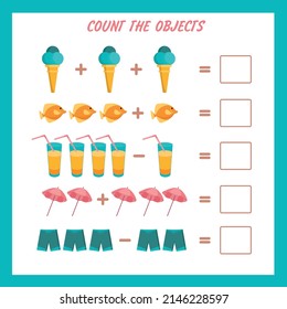 Big summer set vector illustration