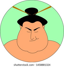 Big sumoist, illustration, vector on white background.