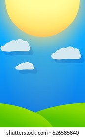 big sun and blue sky