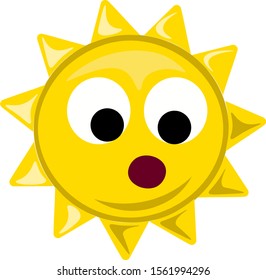 Gran sol, ilustración, vector sobre fondo blanco.