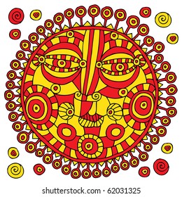big sun red and yellow
