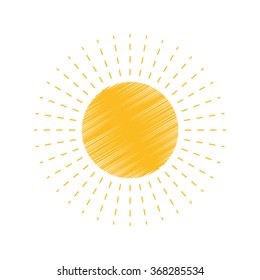 BIG SUN - Vector illustration graphic - Summertime | Scribble Summer Sun