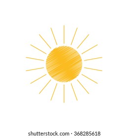 BIG SUN - Vector illustration graphic - Summertime | Scribble Summer Sun