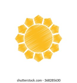 BIG SUN - Vector illustration graphic - Summertime | Scribble Summer Sun