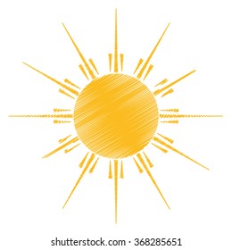 BIG SUN - Vector illustration graphic - Summertime | Scribble Summer Sun
