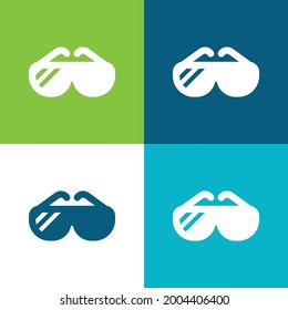 Big Sunglasses Flat four color minimal icon set