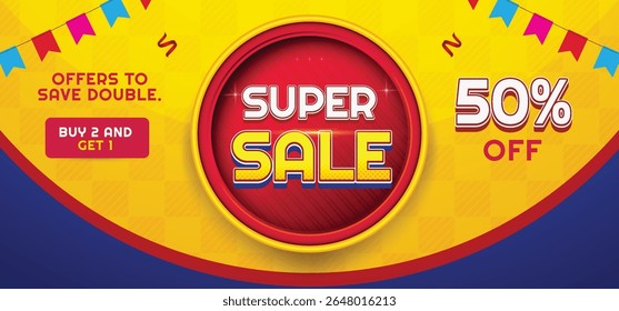 Big super sale discount promotion event banner
