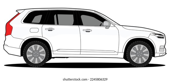 diseño vectorial de vista lateral del lado del auto de gran tamaño