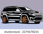 big suv isolated vector design